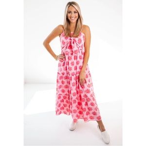 NWT J. Marie the Elsie Bow Midi Dress in Light Pink